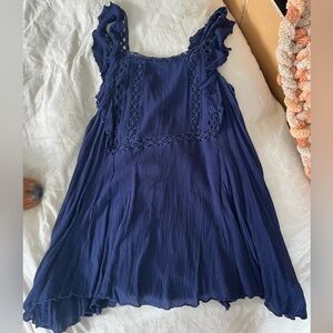 Free People Midnight Blue Lace Accent dress